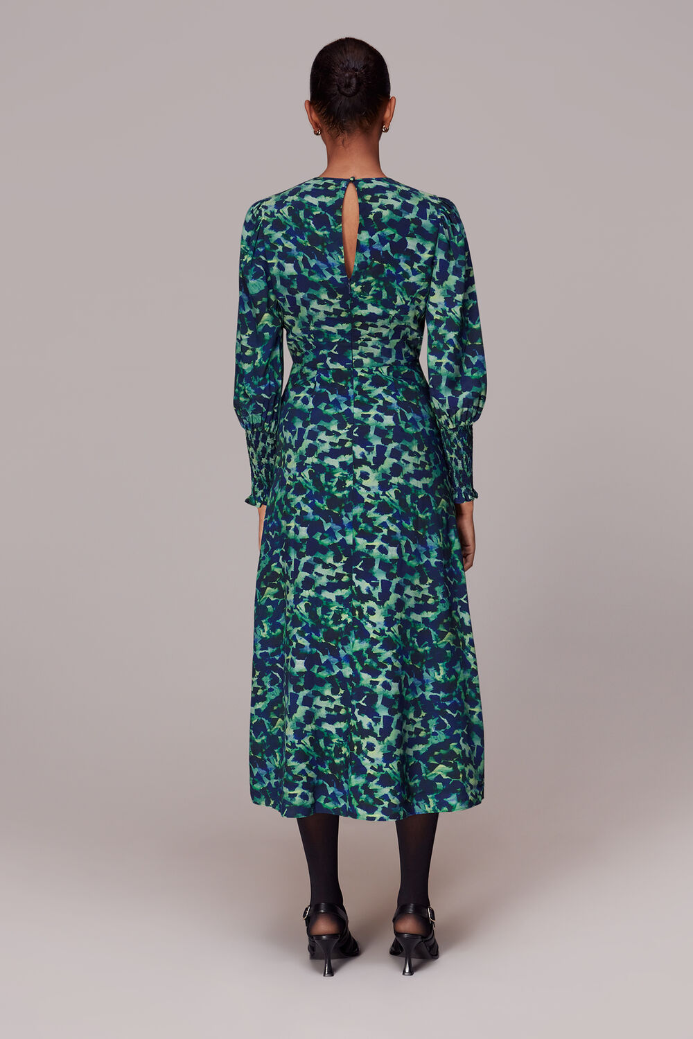 Ink Cheetah Print Midi Dress